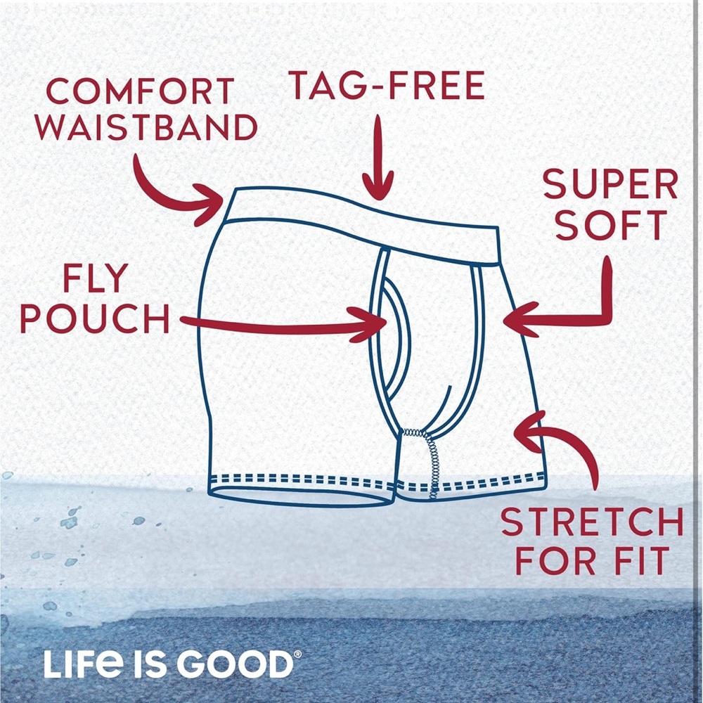4 NWTIB • Life is Good • 3-Pack Stretch Boxer Briefs with Fly Pouch • Small 28/3 - Picture 7 of 9